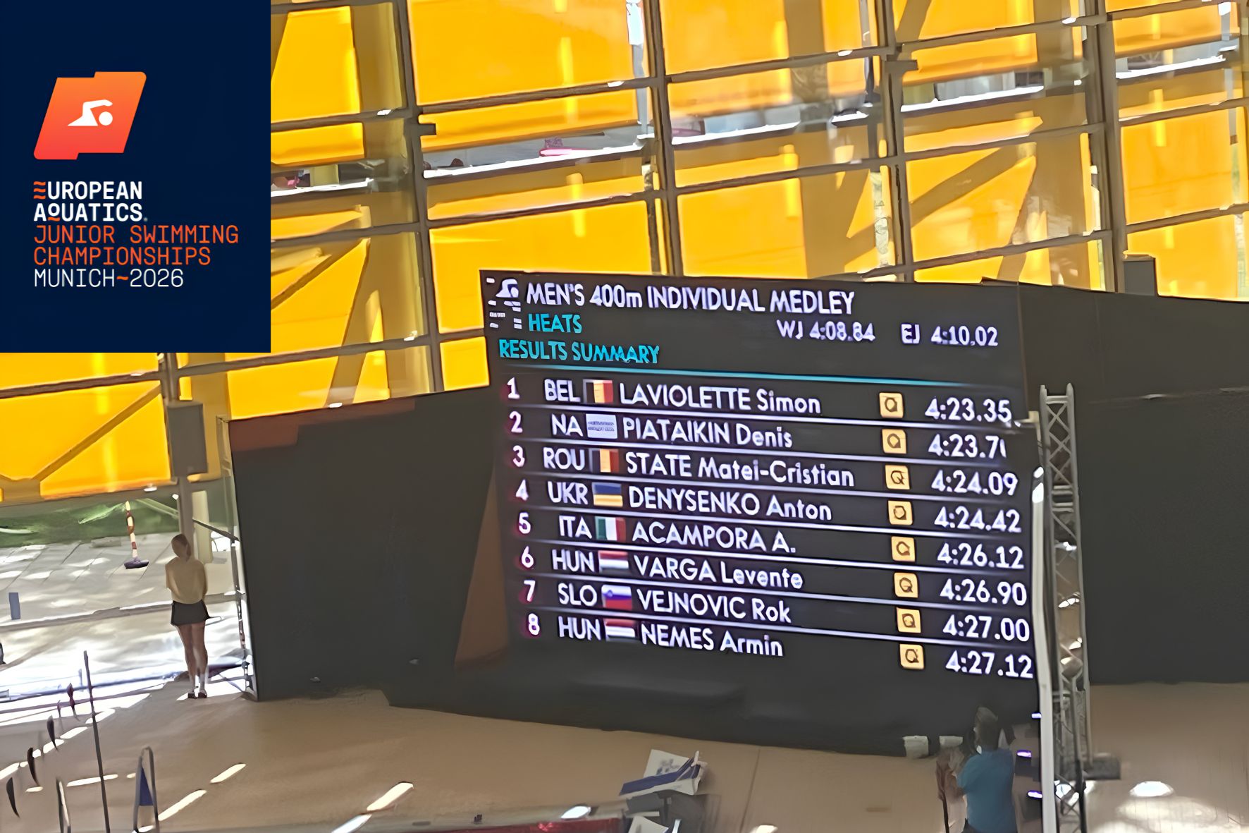 Rok Vejnovič v finalu Mladinskega evropskega prvenstva v plavanju